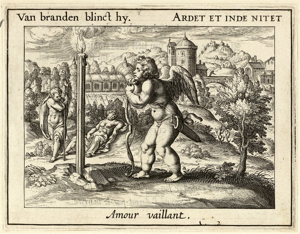 Illustratie uit P.C. Hooft Emblemata amatoria. Afbeeldinghen van minne. Emblèmes d'amour, Amsterdam 1611. NL-HlmNHA 1477 53009504
