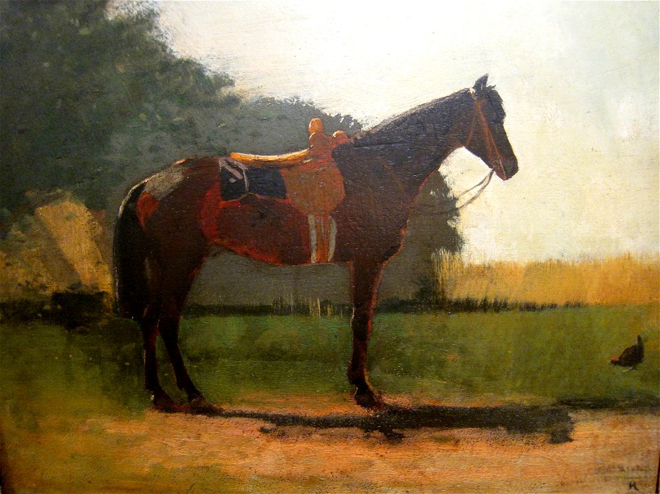 Saddle Horse in Farm Yard by Winslow Homer, c. 1870-1875
