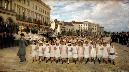 Jan Verhas (1834-1896) Optocht van de scholen in 1878 - Old Masters Museum Brussel 30-4-2017 11-18-20