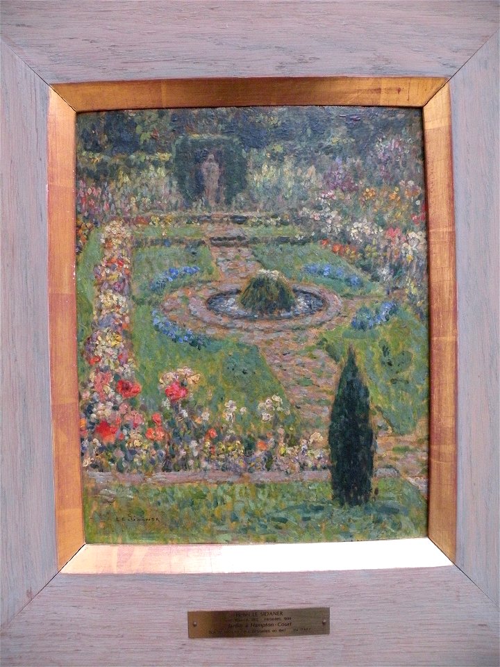 Jardin à Hampton court Henri le sidaner. Free illustration for personal and commercial use.