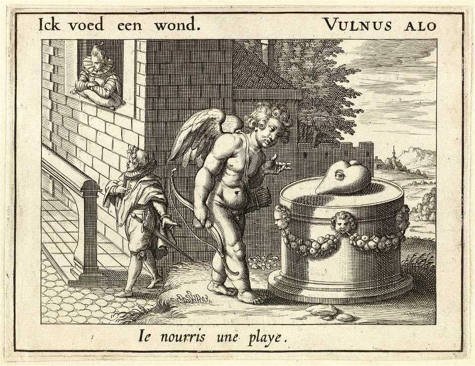 Illustratie uit P.C. Hooft Emblemata amatoria. Afbeeldinghen van minne. Emblèmes d'amour, Amsterdam 1611. NL-HlmNHA 1477 53009514