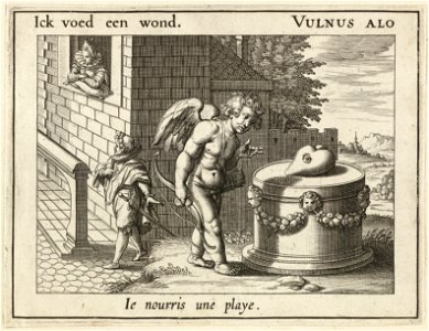 Illustratie uit P.C. Hooft Emblemata amatoria. Afbeeldinghen van minne. Emblèmes d'amour, Amsterdam 1611. NL-HlmNHA 1477 53009514