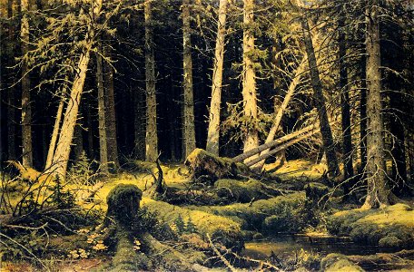 Ivan Shishkin - Wind-Fallen Trees. Free illustration for personal and commercial use.