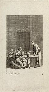 Huiselijk tafereel met ouders en drie kinderen. NL-HlmNHA 1477 53010870