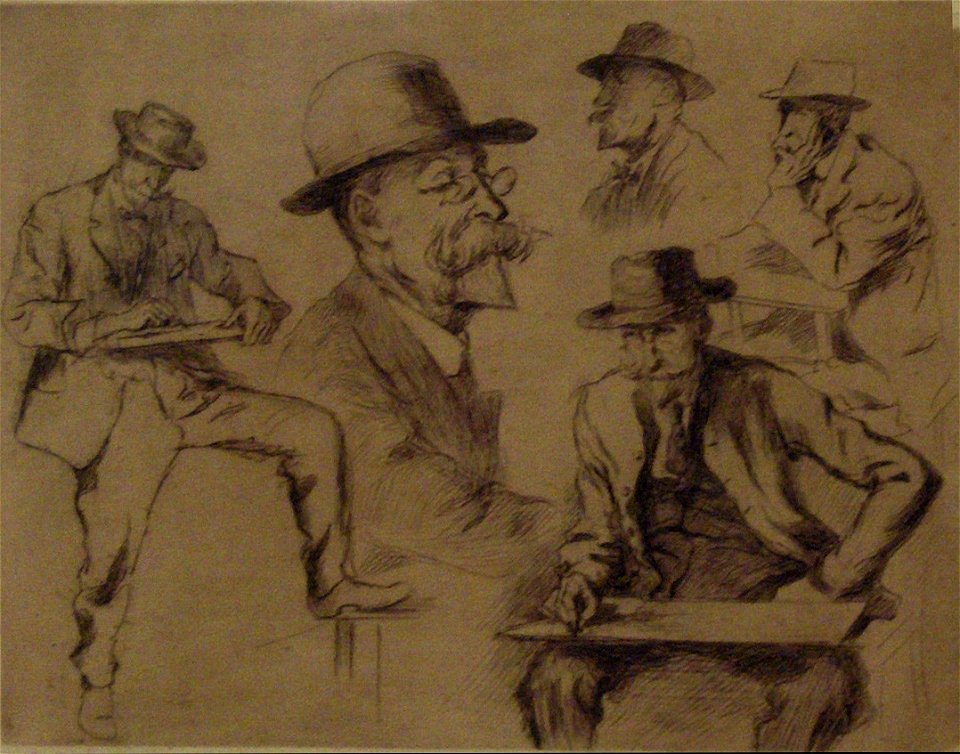 Jenny Montigny. Emile Claus aan het werk. vijf houdingen. 1924
