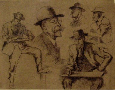 Jenny Montigny. Emile Claus aan het werk. vijf houdingen. 1924