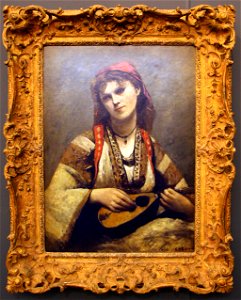 Jean-baptiste-camille corot, zigana con mandolino, 1874