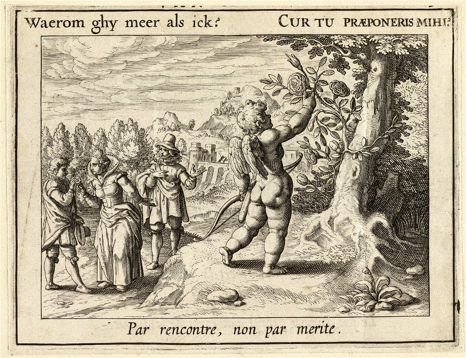 Illustratie uit P.C. Hooft Emblemata amatoria. Afbeeldinghen van minne. Emblèmes d'amour, Amsterdam 1611. NL-HlmNHA 1477 53009509