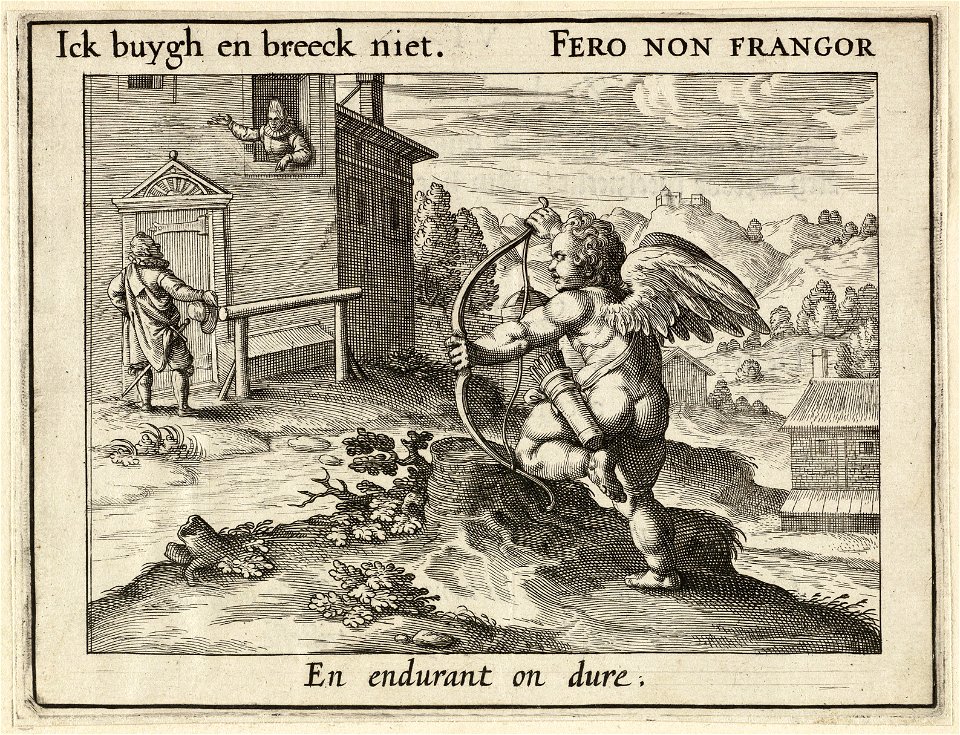 Illustratie uit P.C. Hooft Emblemata amatoria. Afbeeldinghen van minne. Emblèmes d'amour, Amsterdam 1611. NL-HlmNHA 1477 53009505