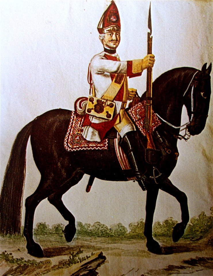 Kurhannoversches Dragonerregiment D IV von 1701-2 Grenadier Gudenushandschrift
