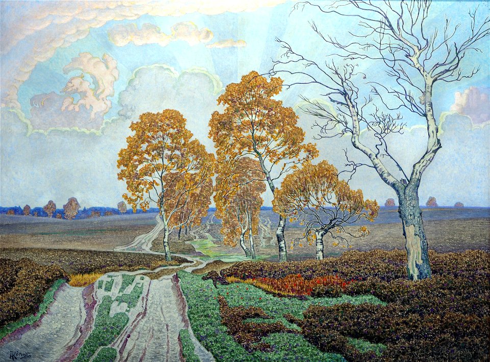 König A.-Birken a Heideweg i Herbst