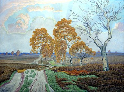 König A.-Birken a Heideweg i Herbst