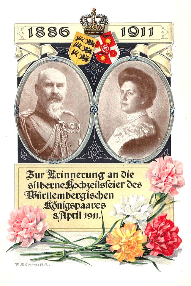 König Wilhelm II. Postkarte Silberhochzeit 1911