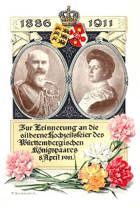 König Wilhelm II. Postkarte Silberhochzeit 1911