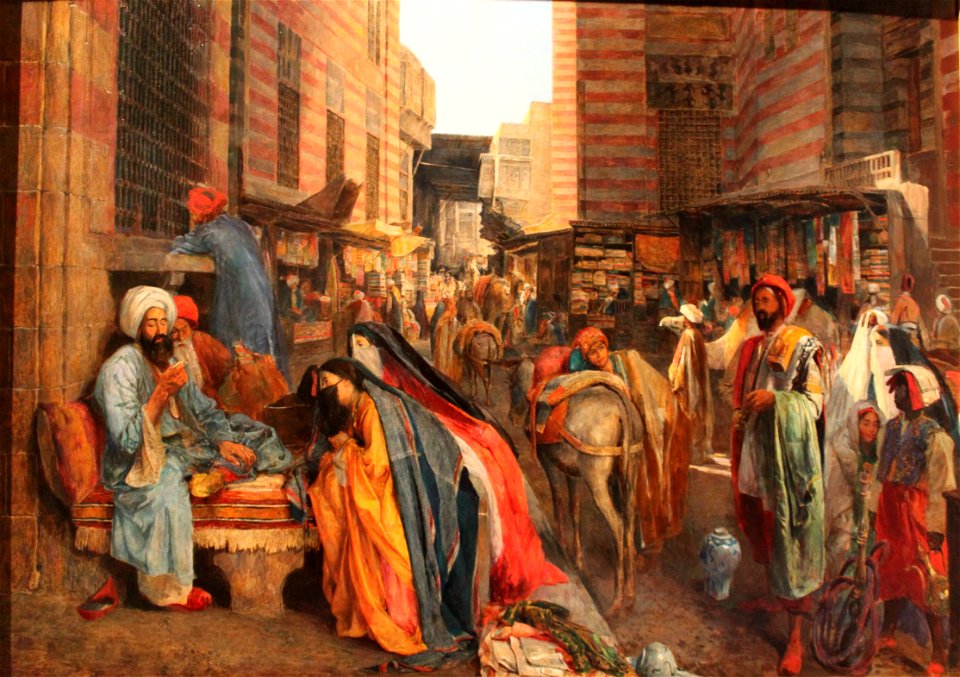John Frederick Lewis The street and mosque al Ghouri in Cairo