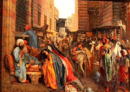 John Frederick Lewis The street and mosque al Ghouri in Cairo