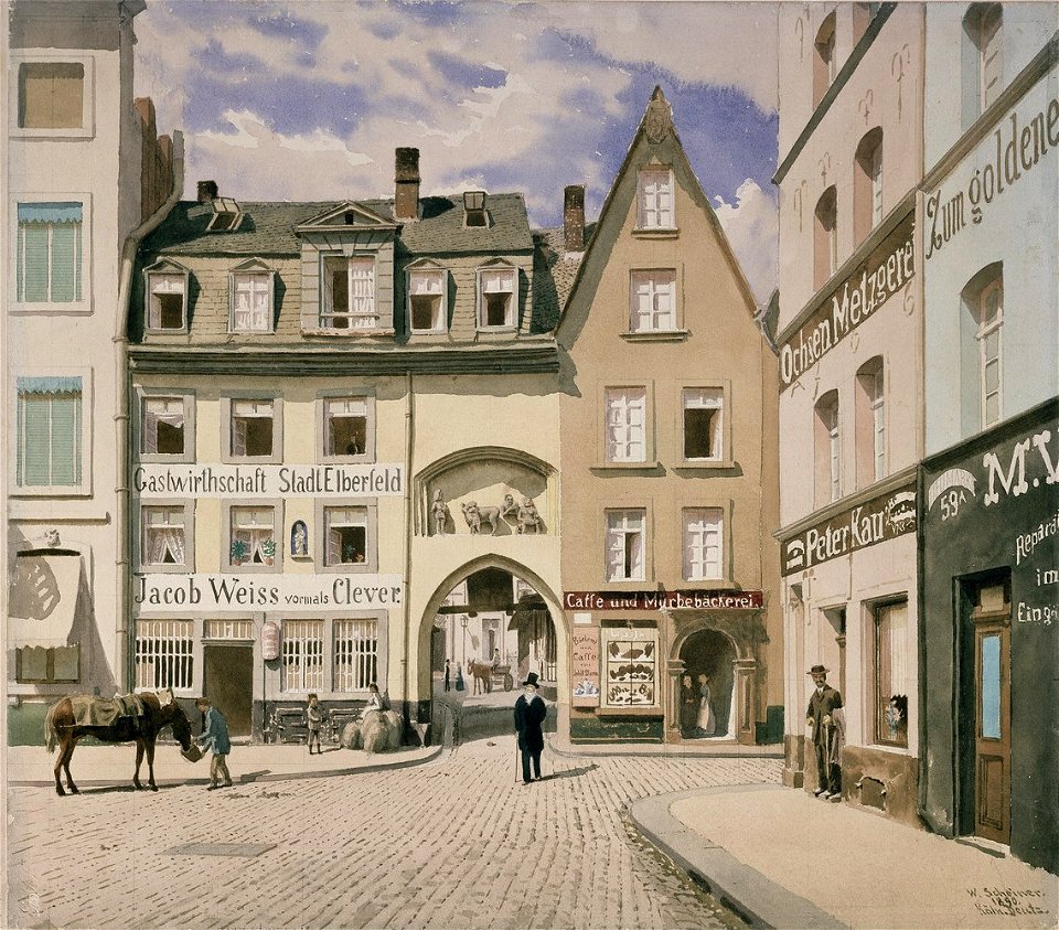 Köln Heumarkt Eingangstor zur Fleischhalle und Relief