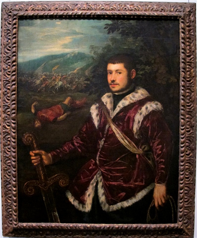 Jacopo tintoretto, ritratto di un giovane come david, 1555-1560 ca.
