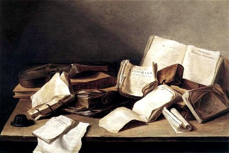 Jan Davidszoon de Heem - Still-Life of Books. Free illustration for personal and commercial use.