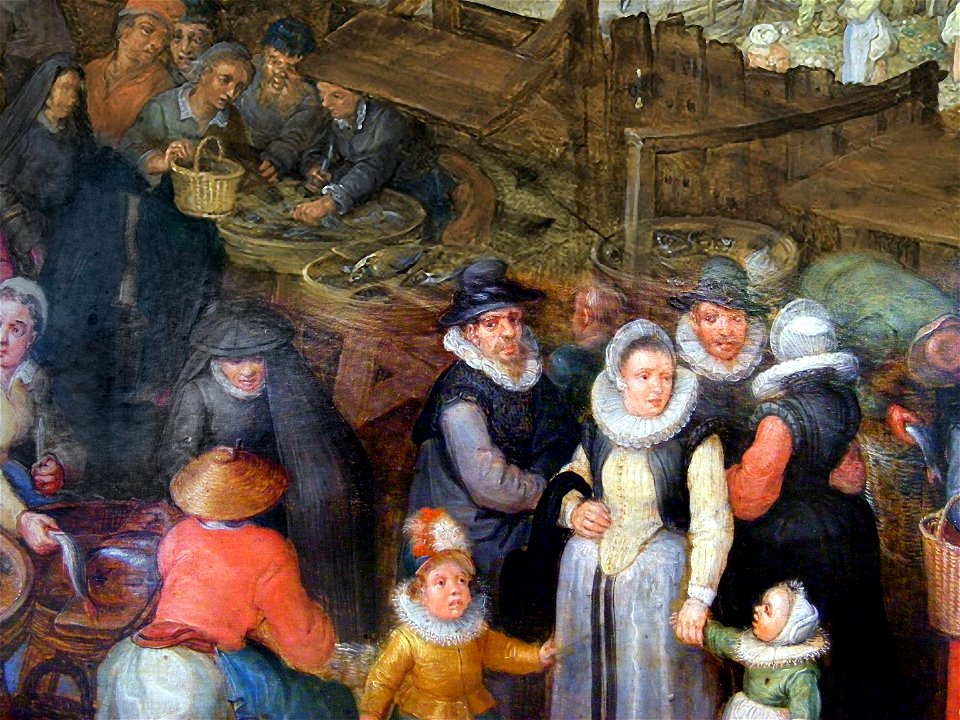 Jan Brueghel d.Ä.- Großer Fischmarkt-Familie des Malers