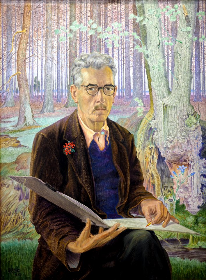 König, Albert-Selbstbildnis im Wald zeichnend@Albert-König-Museum