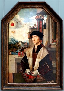 Jan mostaert, ritratto del cavaliere abel van coustler, post 1512, 01