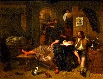 Jan Steen - Het dronken paar 001. Free illustration for personal and commercial use.
