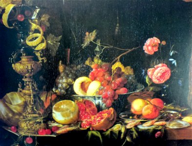 Jan Davidsz de Heem-Stilleben mit Obst, Goldpokal und Nautilus-Muschel