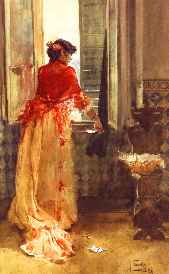 Joaquín Sorolla-Clotilde en la ventana-1888