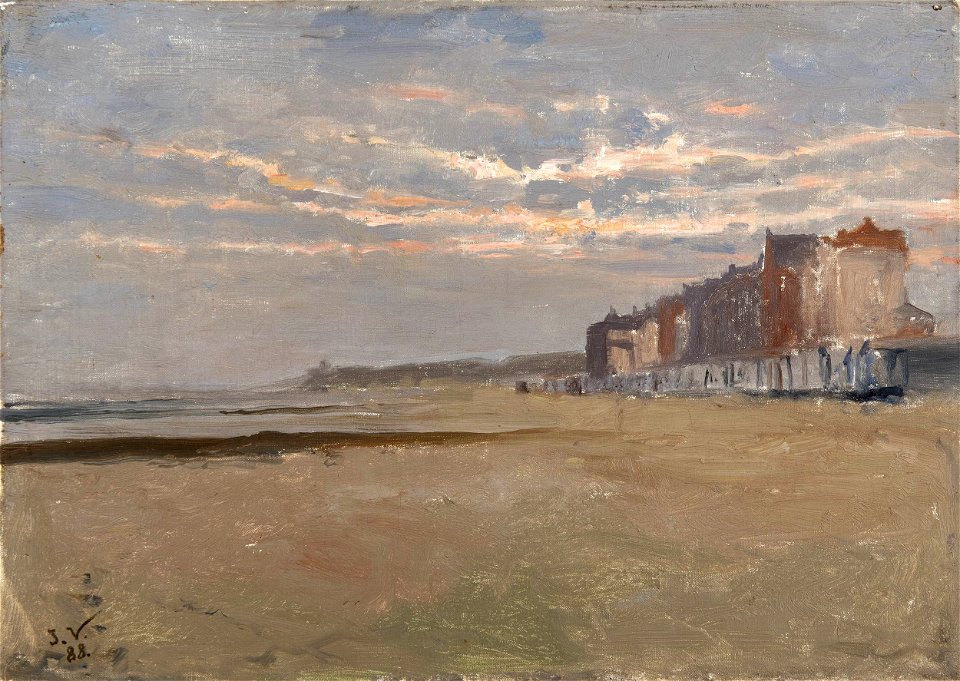 Jan Frans Verhas - The beach at Heist-aan-Zee