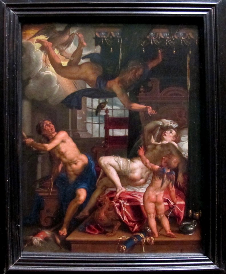 Joachim wtewael, giove entra nella camera di danae, 1595-1605 ca.
