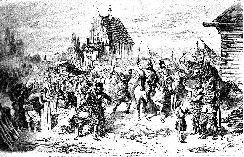 January Uprising insurgents entering Drużkopol in Wolhynia
