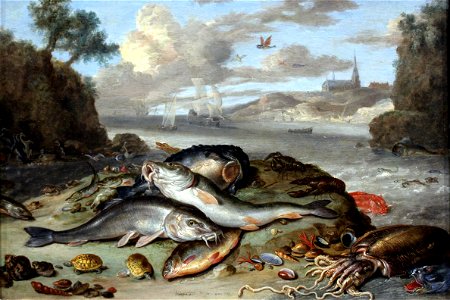 1661 van Kessel Stilleben mit Fischen und Meeresgetier anagoria