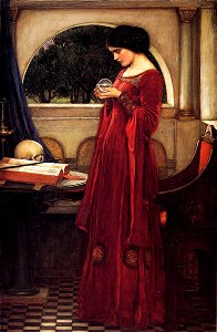 John William Waterhouse - The Crystal Ball. Free illustration for personal and commercial use.