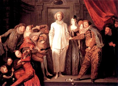 Jean-Antoine Watteau - Italian Comedians. Free illustration for personal and commercial use.