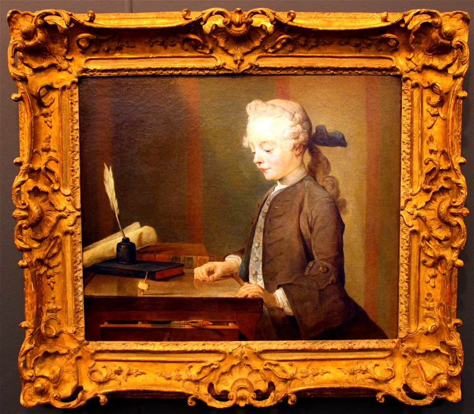 Jean-baptiste-siméon chardin, ritratto di auguste gabriel godefroy (scolaro che gioca a toton), 1741, 01