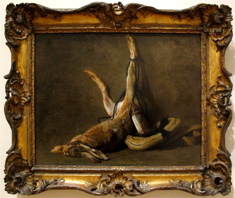 Jean-baptiste-siméon chardin, natura morta con lepri, 1730 ca.