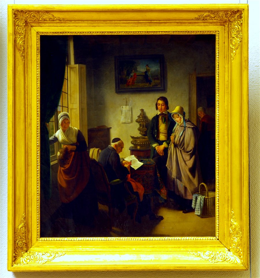 Jozef Lodeijk Geirnaert (1791-1859), Bij de notaris, 1828, Olieverf op doek