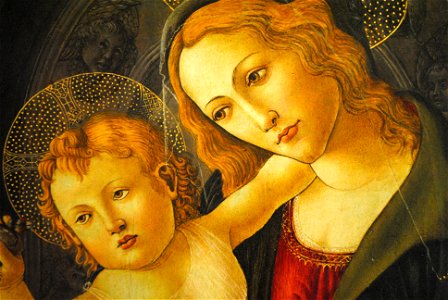 La Virgen y el Niño en un nicho, Sandro Botticelli y taller 04. Free illustration for personal and commercial use.