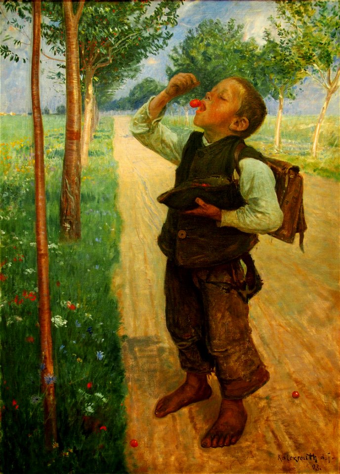 Kalckreuth Kirschenessender Junge@Weimar Schlossmuseum