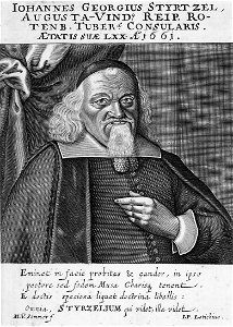 Johann Georg Styrzel Portrait 1661 with Text bw