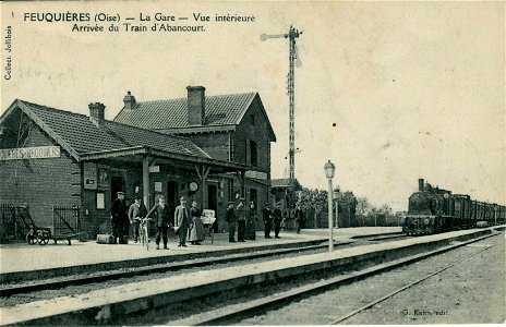 Jolibois - Feuquières - La Gare - Vue intérieure - Arrivée du train d'Abancourt