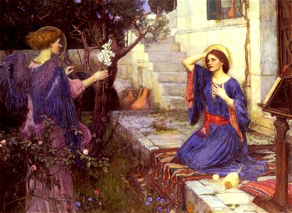 John William Waterhouse - The Annunciation. Free illustration for personal and commercial use.