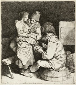 Jonge waardin met mannen in herberg, NL-HlmNHA 53010074