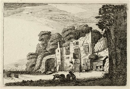 Landschap met de verloren zoon bij de varkens. NL-HlmNHA 53012415