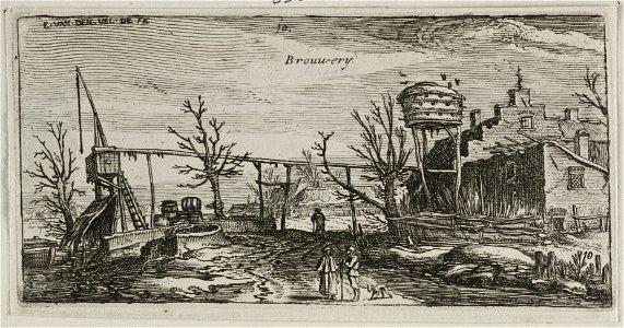Landschap met een brouwerij. NL-HlmNHA 53012248