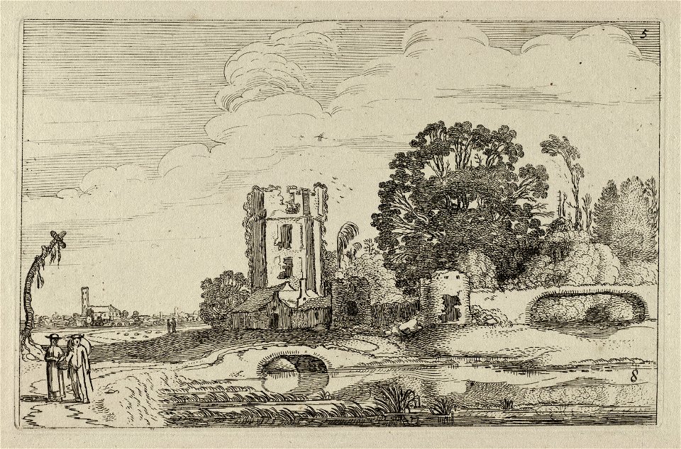 Landschap met de toren van het Huis ter Kleef te Haarlem. NL-HlmNHA 53012478