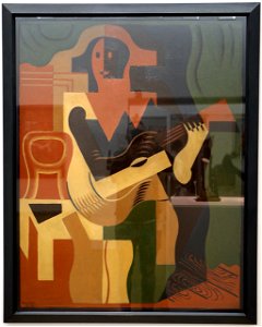 Juan gris, arlecchino seduto con chitarra, 1919