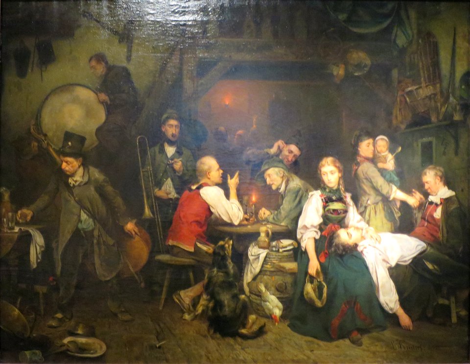 'Morning after Celebration' by Ludwig Knaus, 1853, Pushkin Museum