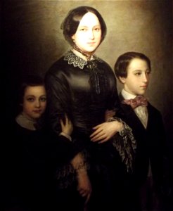 La esposa y los hijos del pintor. Free illustration for personal and commercial use.